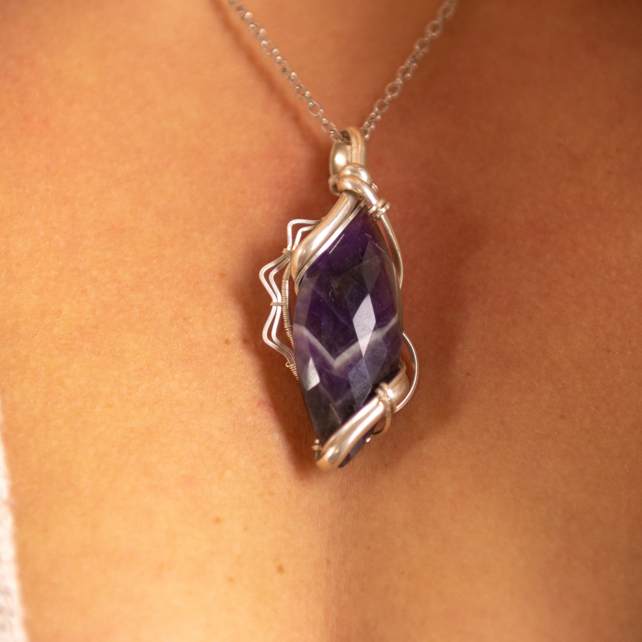 Small Chevron Amethyst Wrap The Crystal Council