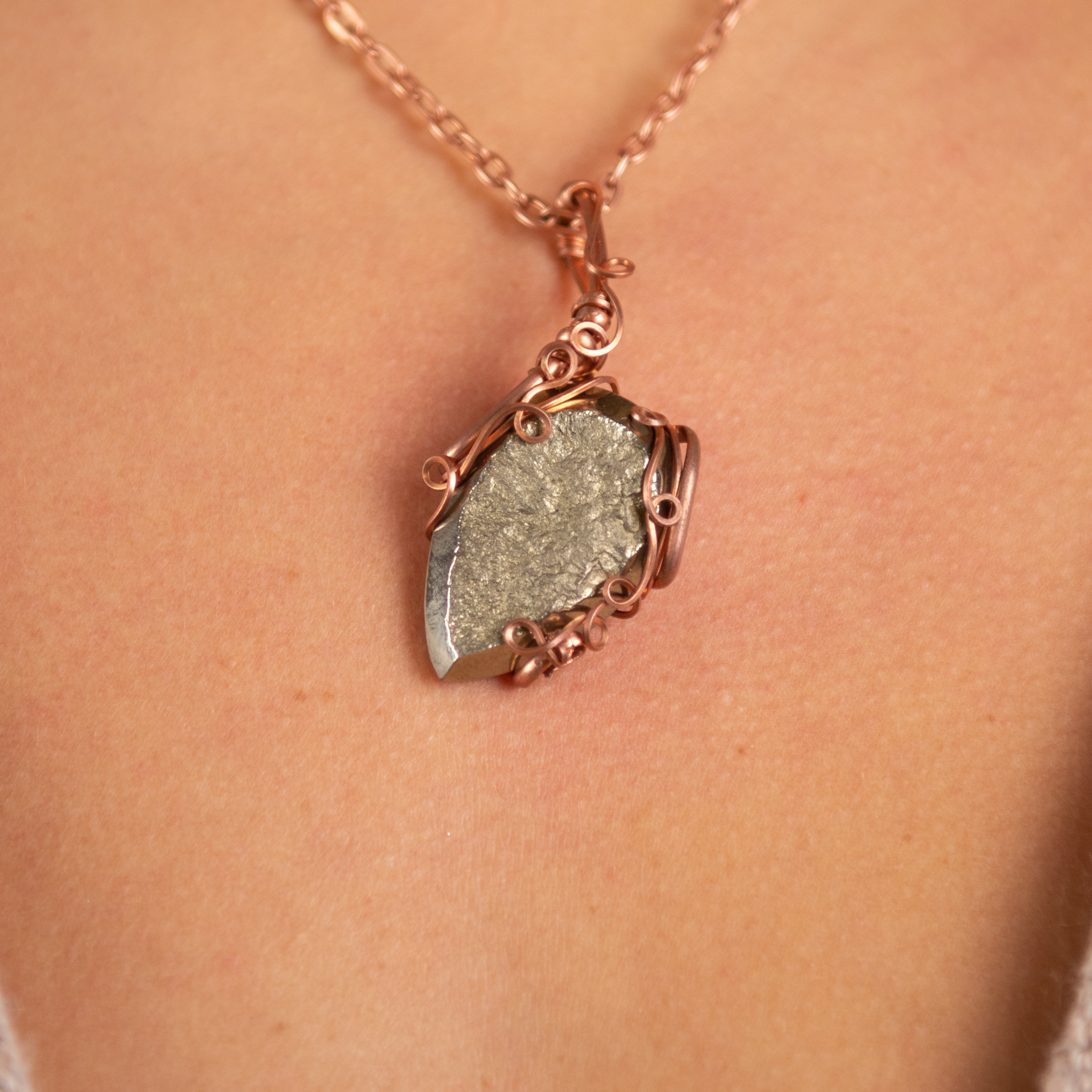 Pyrite Teardrop Wrap