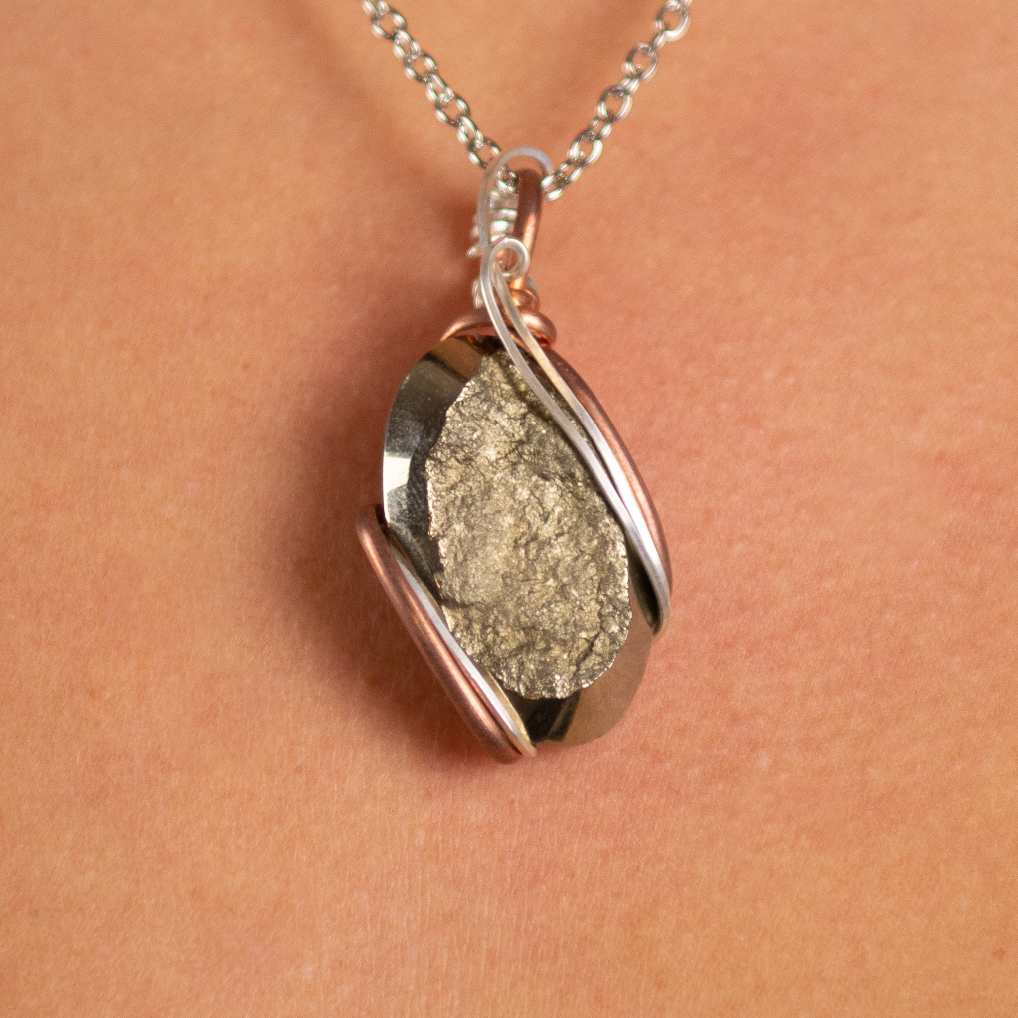 Pyrite Oval Wrap