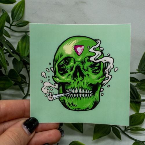 Smoking Skull Sticker