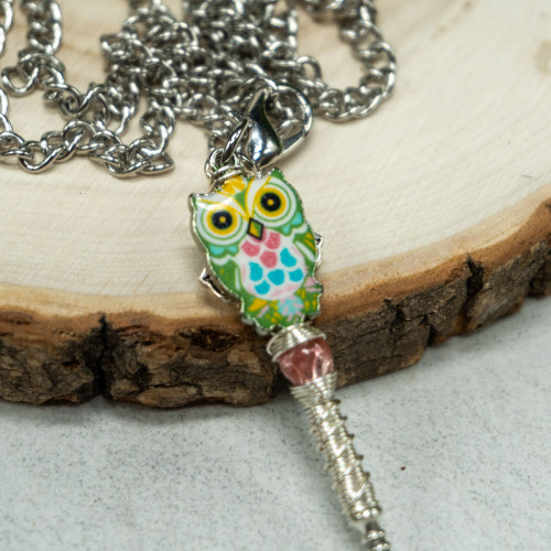 Pink Opalite Owl Meditation Spoon #3