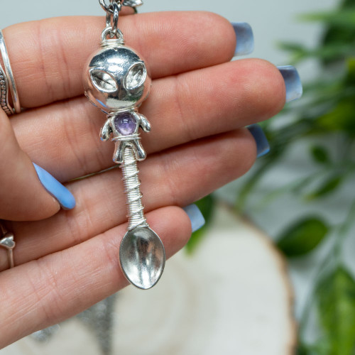 Amethyst Alien Meditation Spoon #4