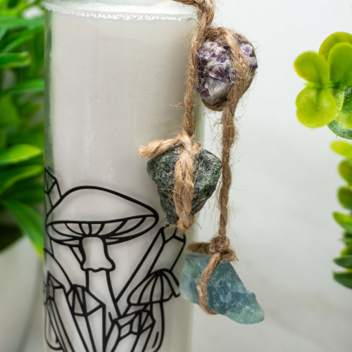 Meditation Candle with Lepidolite, Fluorite, and Diopside