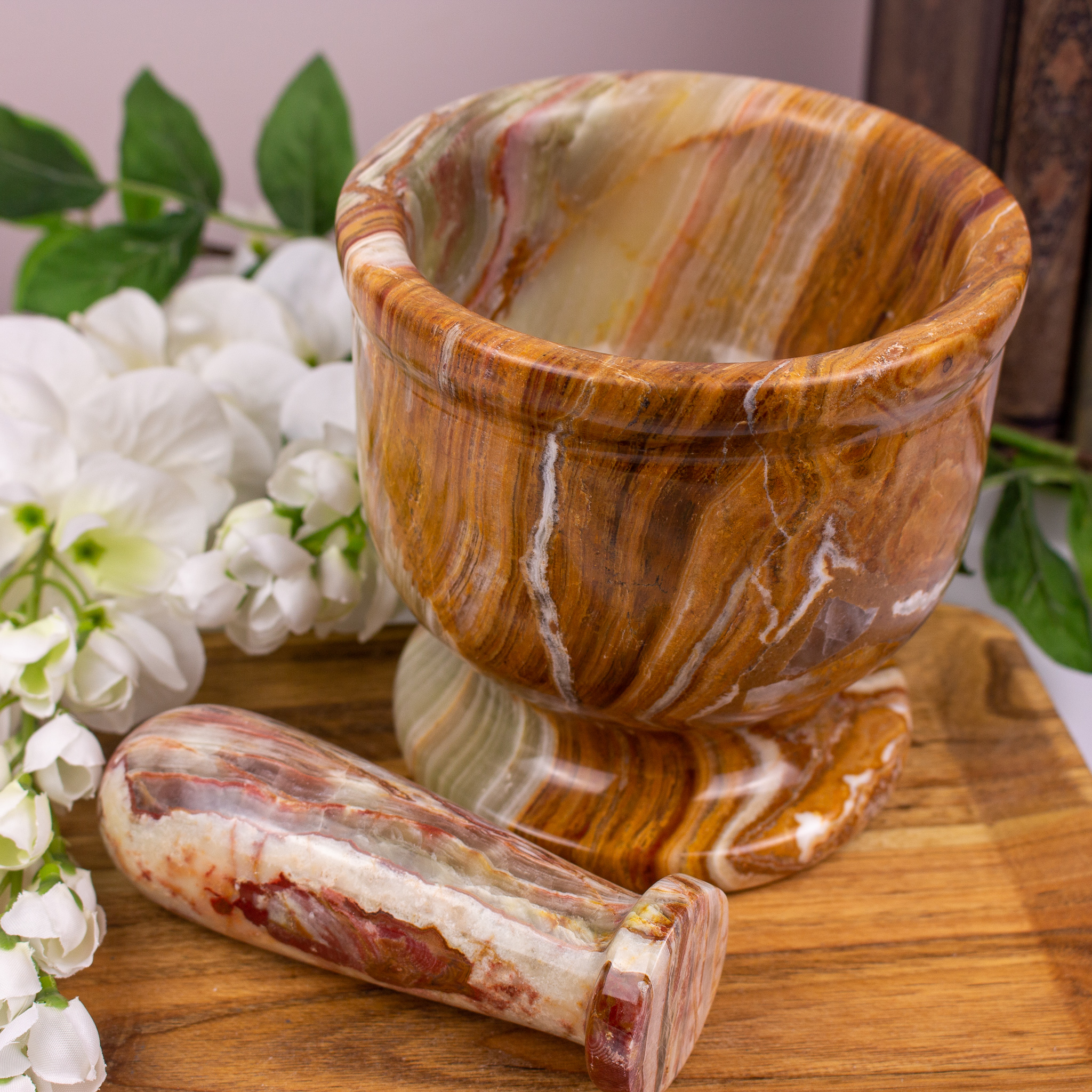 Green Onyx Mortar Pestle