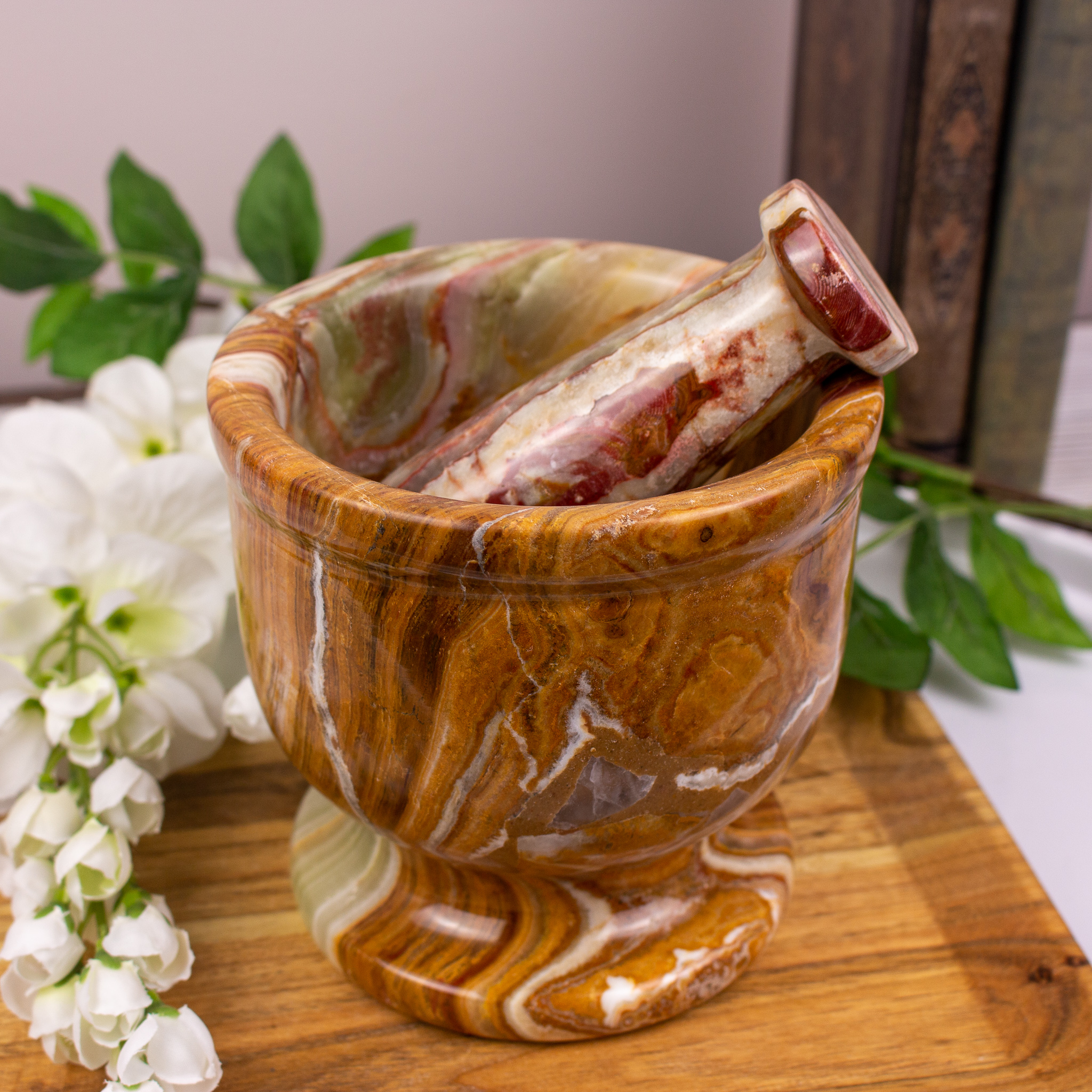 Green Onyx Mortar Pestle The Crystal Council