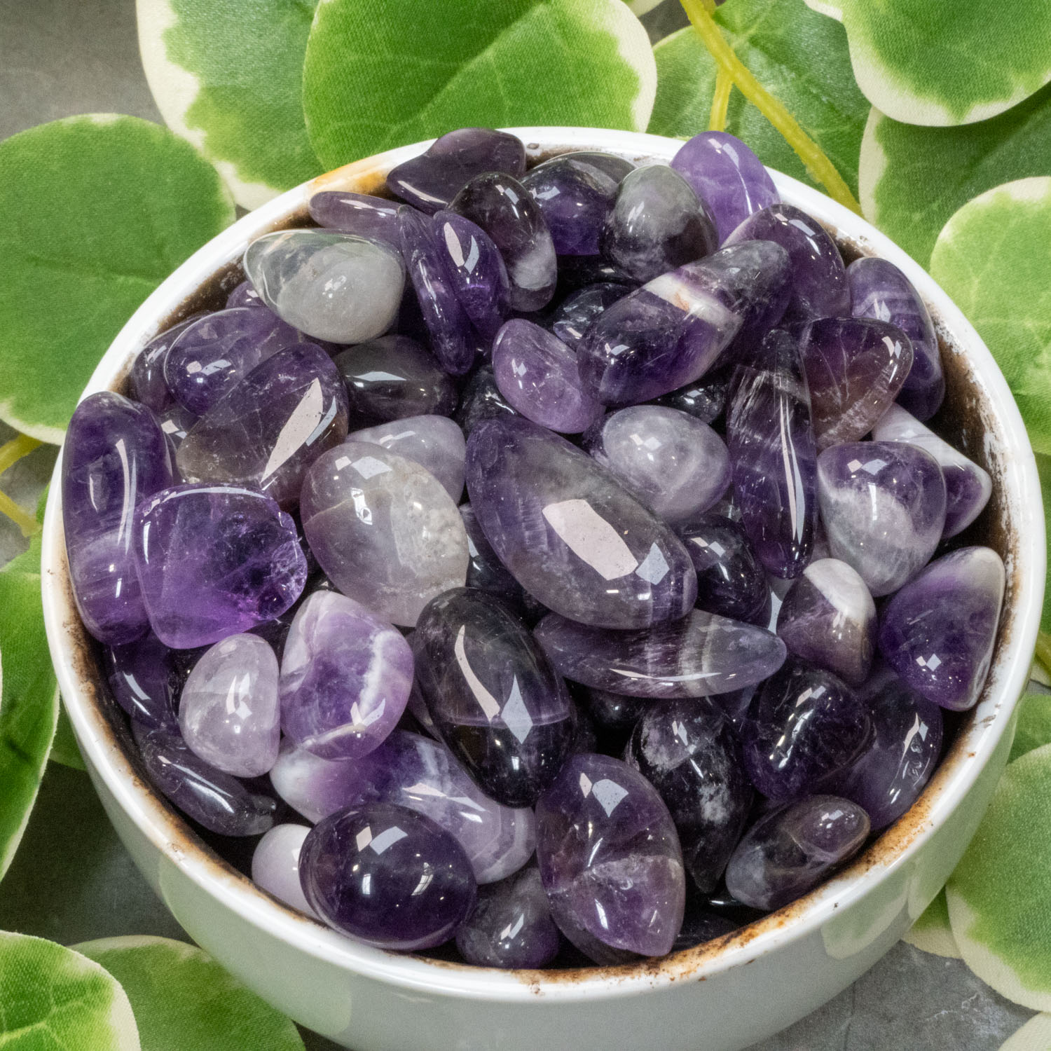 Chevron Amethyst Tumbled - The Crystal Council