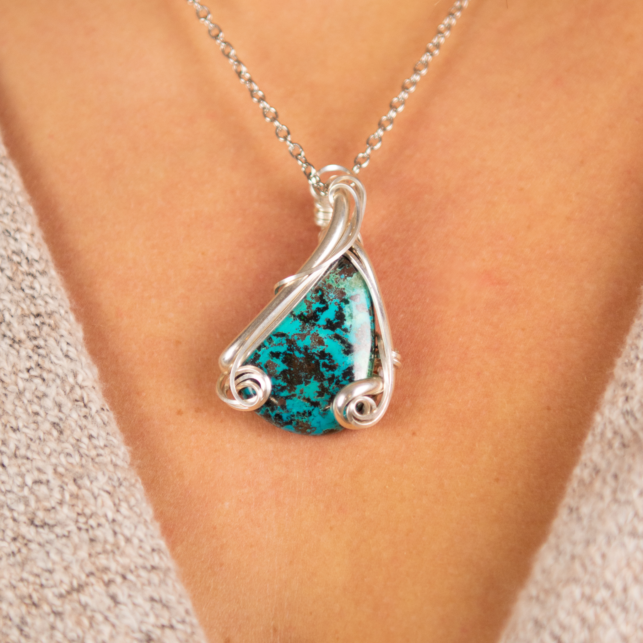 Shattuckite Teardrop Wrap