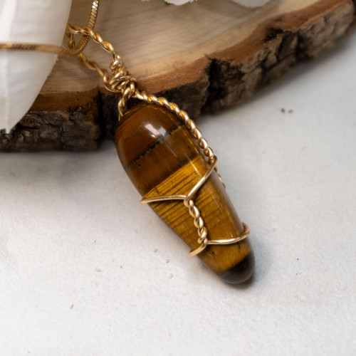 Tiger Eye Wire Wrap