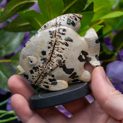 Picture Jasper Fish Carving on Stand #2