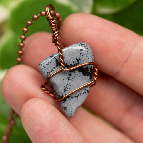 Snowflake Obsidian Wire Wrap #1