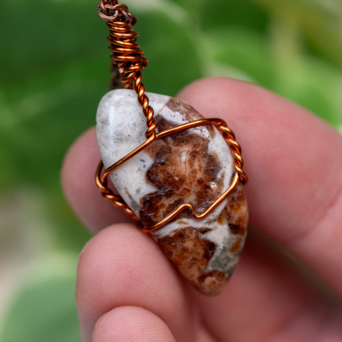 Garnet in Wollastonite Wire Wrap #1