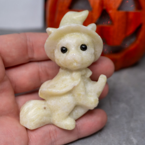 Serpentine Cat on Broom