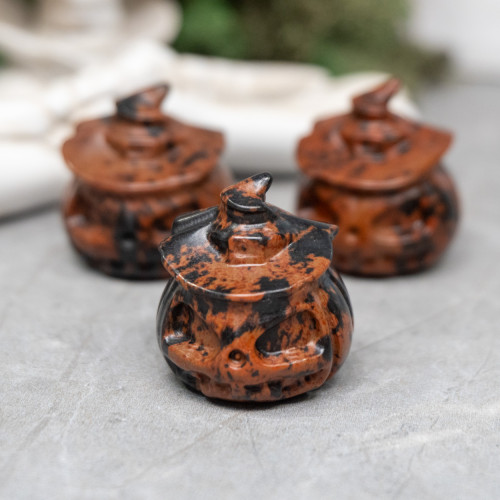 Mahogany Obsidian Small Jack-o-Lantern