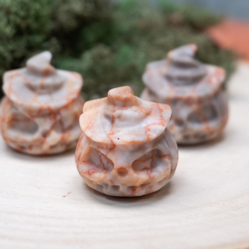 Red Vein Jasper Small Jack-o-Lantern