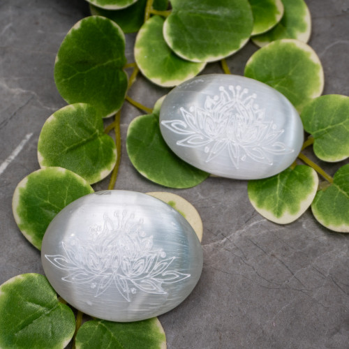 Selenite Lotus Palmstone