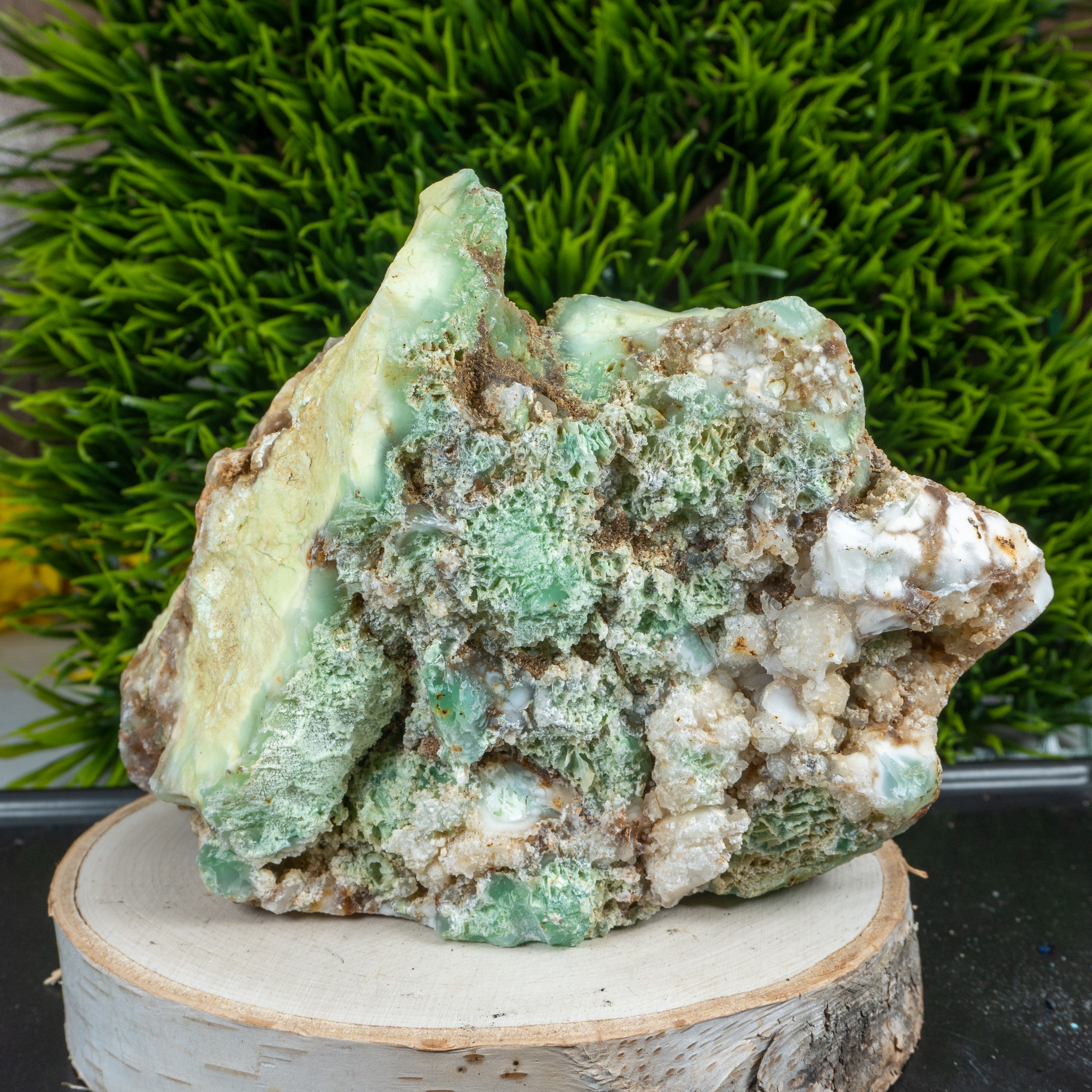 Raw Prehnite With Quartz