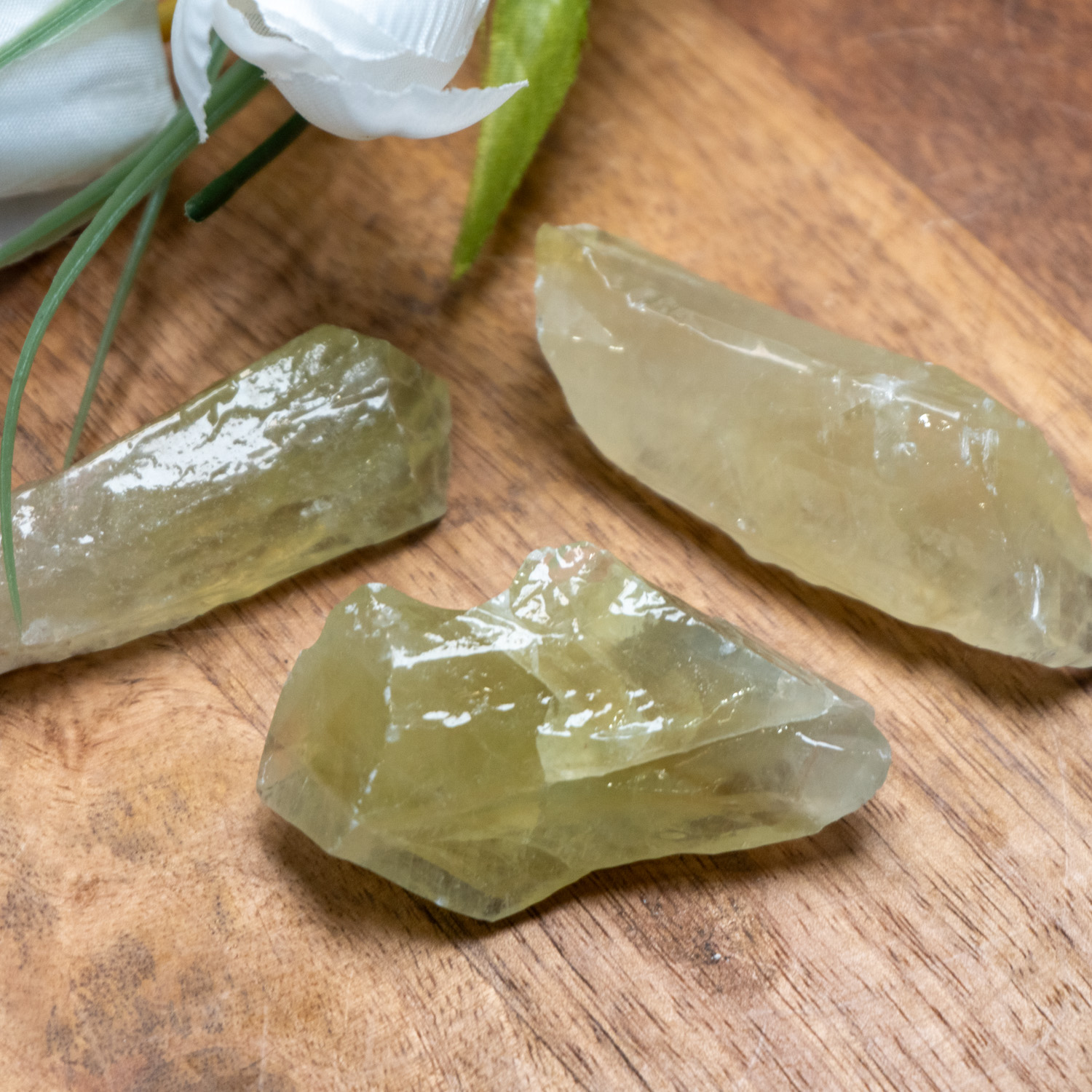 Green Calcite Crystal - Natural Healing Stone, Polished Mineral Specimen From UK
