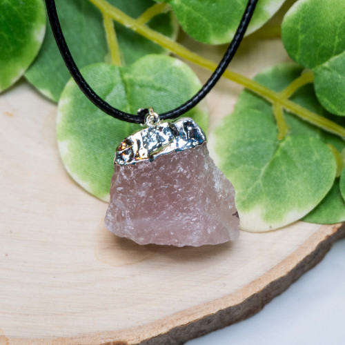 Raw Rose Quartz Necklace Random