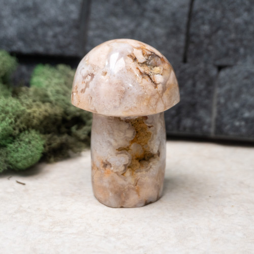 Flower Agate Medium Mushroom