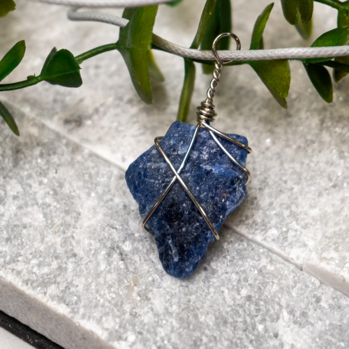Raw Sodalite Wire Wrap #1