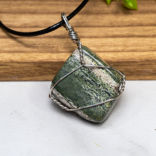 Zebra Serpentine (Green Tiger Eye) Wire Wrap #2