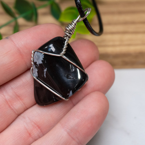 Snowflake Obsidian Wire Wrap #2