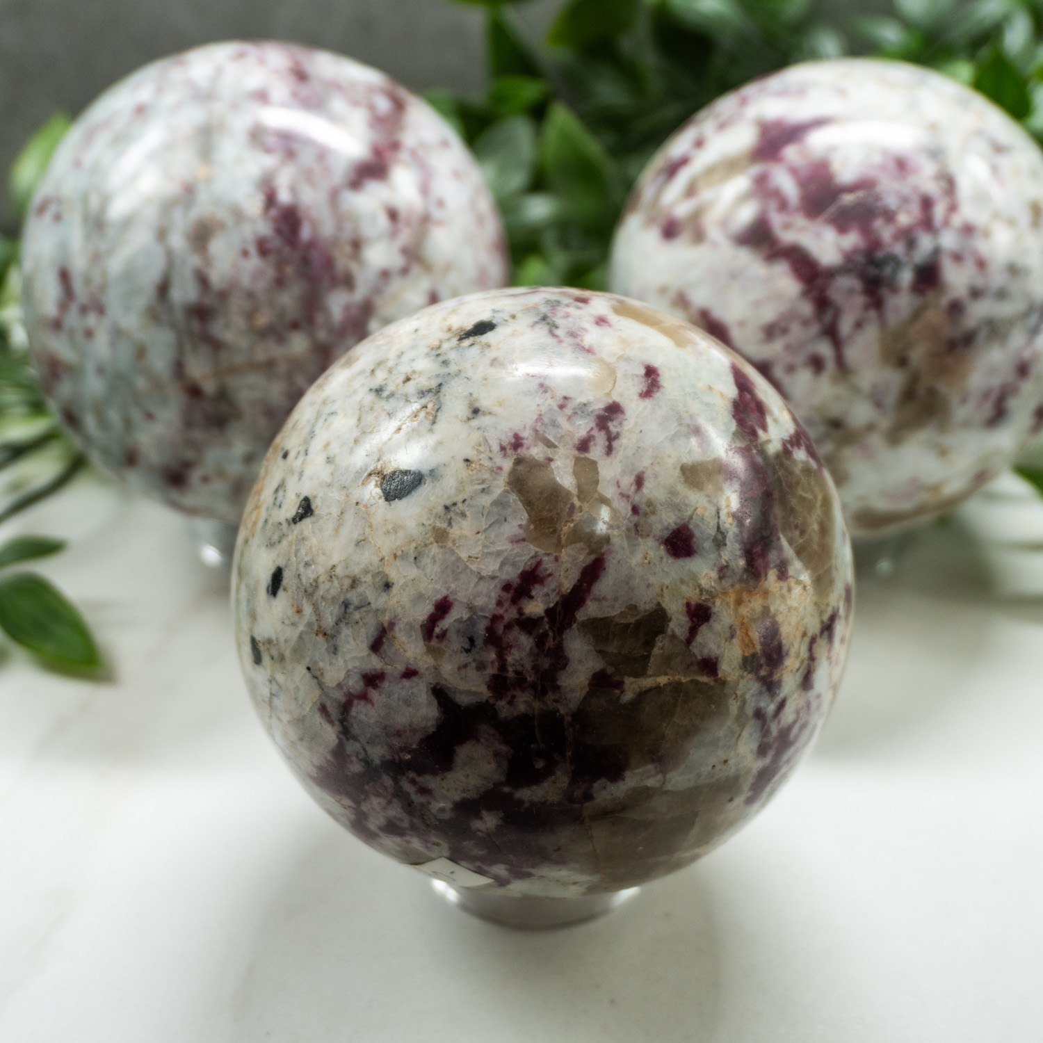 Pink Tourmaline in Quartz XL Sphere