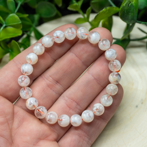 Flower Agate Bracelet 8mm