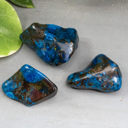 Shattuckite with Tenorite Tumbled