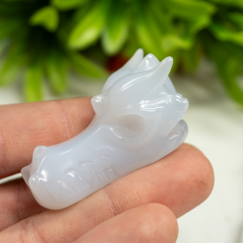 Blue Chalcedony Dragon Head #2