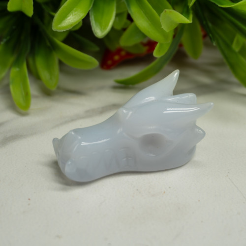 Blue Chalcedony Dragon Head #1