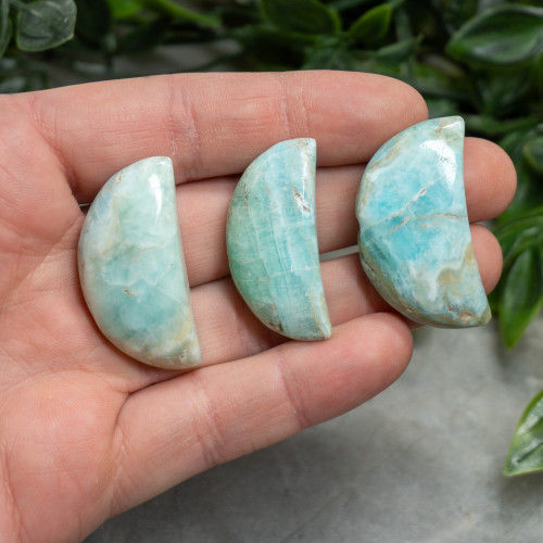Small Caribbean Blue Calcite Moon