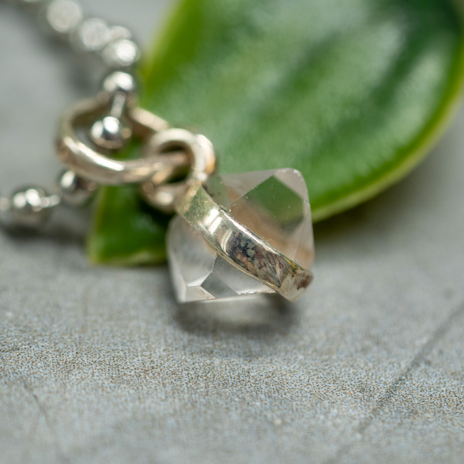 •STRAY• faceted herkimer + silver necklace (various lengths)