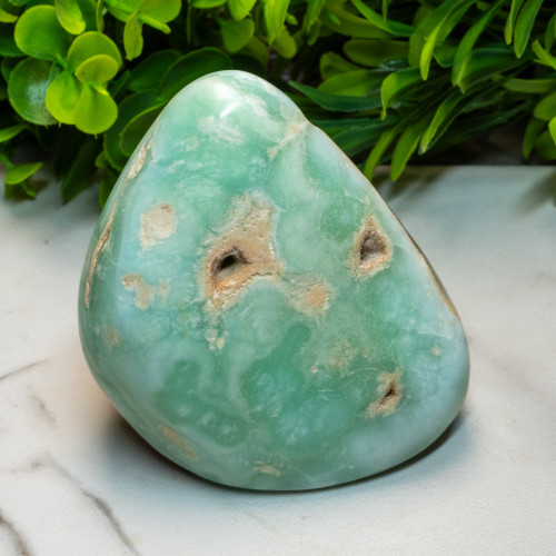 Caribbean Blue Calcite with Pistachio Calcite Free Form #1