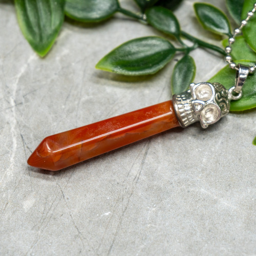 Carnelian Skull Point Necklace