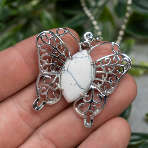 Howlite Butterfly Necklace