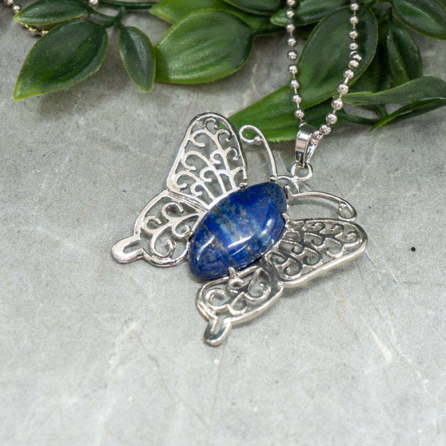 Lapis Lazuli Butterfly Necklace