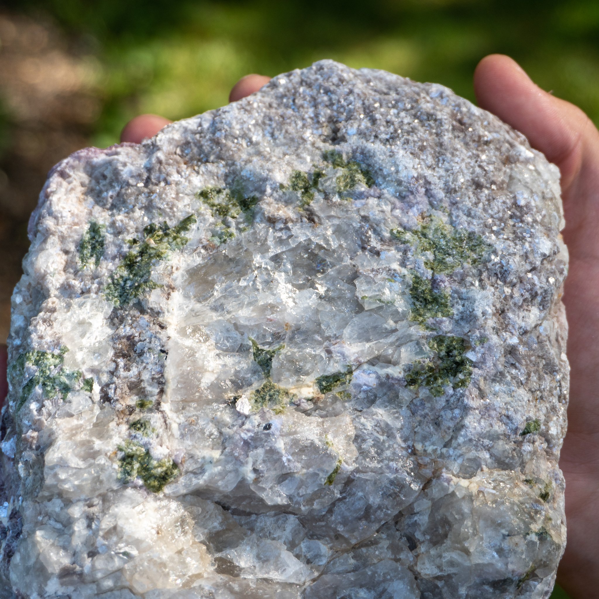 Large Raw Botryoidal Lepidolite on Quartz 7 The Crystal
