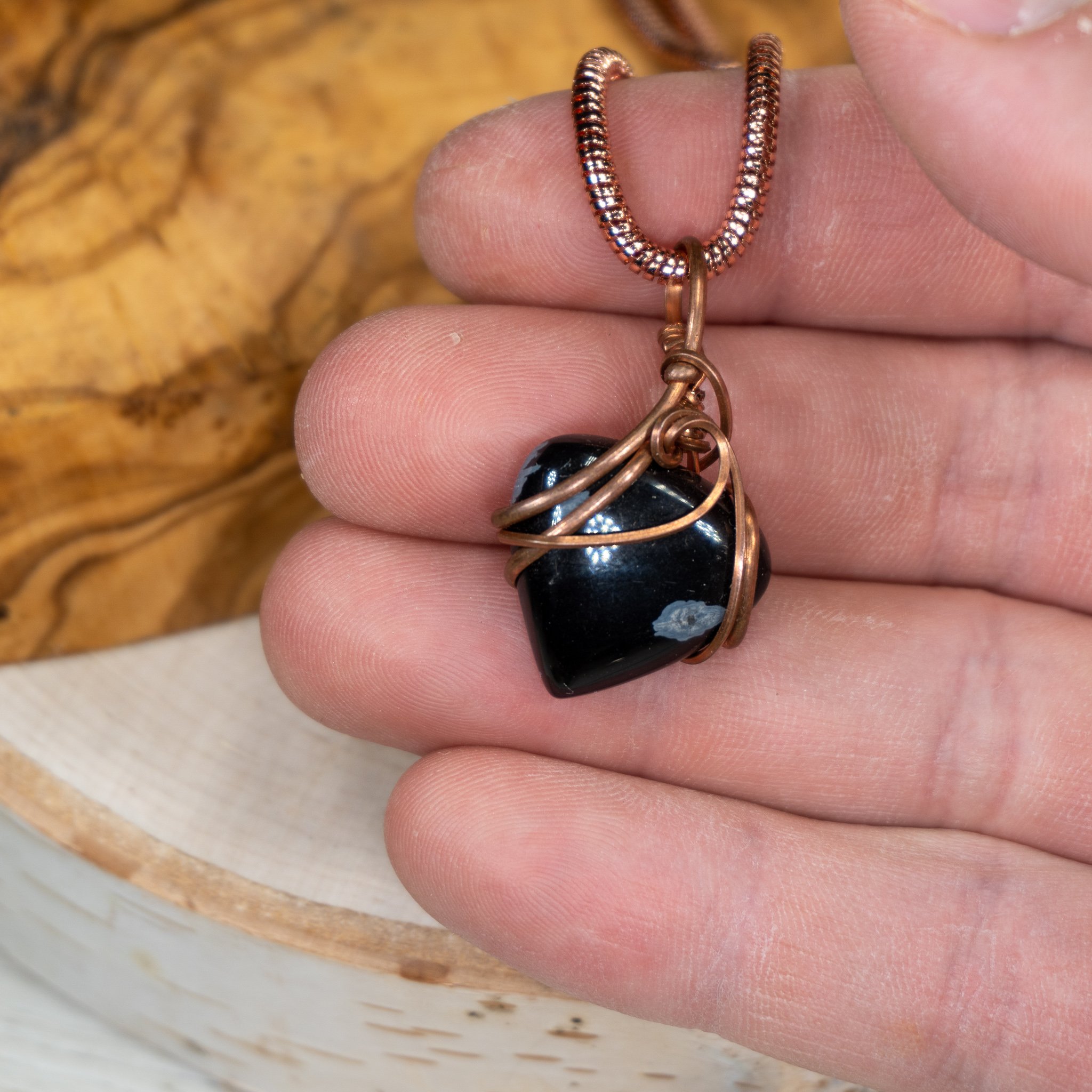 Snowflake Obsidian Point Wrap