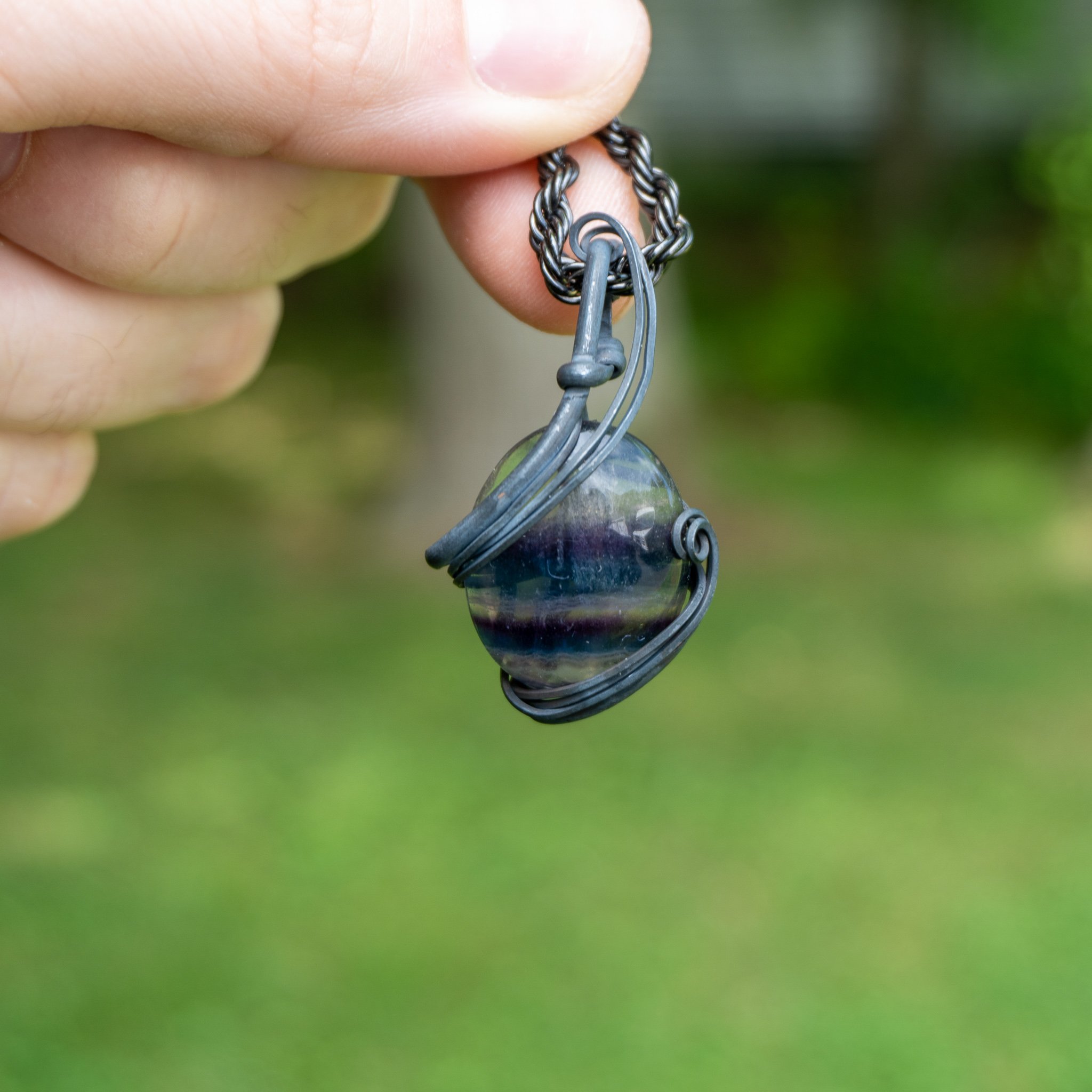 Purple and Green Fluorite Wrap