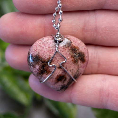 Rhodonite Heart Wire Wrap #1