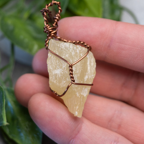 Raw Lemon Calcite Wire Wrap #2