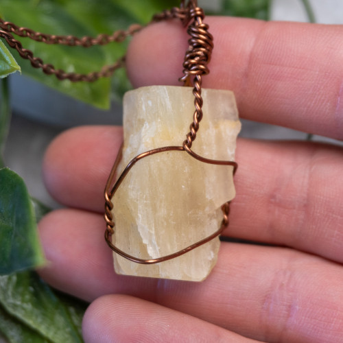 Raw Lemon Calcite Wire Wrap #1