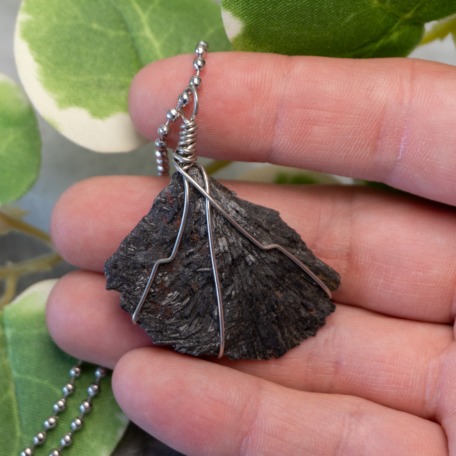 Black Kyanite Wire Wrap #2 - The Crystal Council