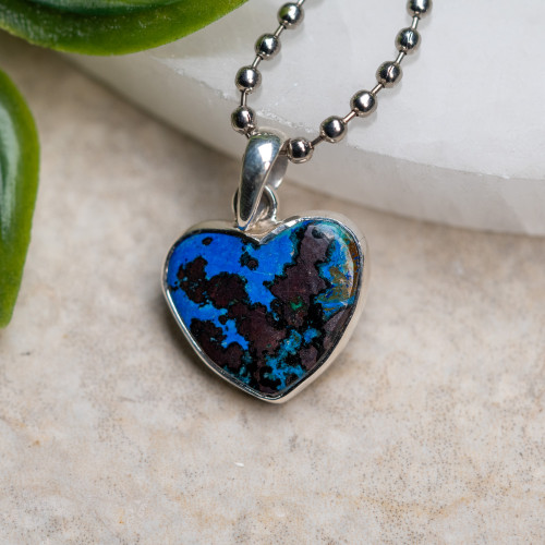 Azurite Heart Pendant (Chile) #1