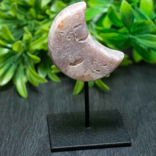 Pink Amethyst Cresecent Moon Stand #2
