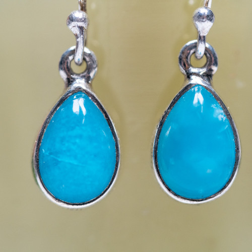 Blue Smithsonite Dangling Earrings #1