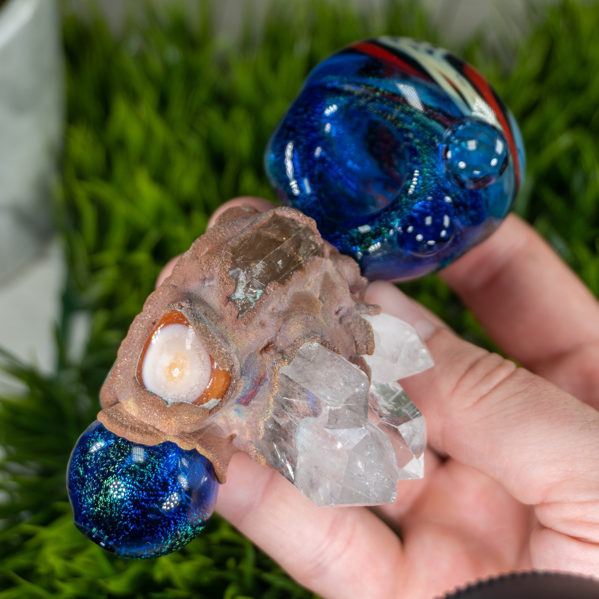 Labradorite, Carnelian, Imperial Topaz and Quartz Smoking Bowl