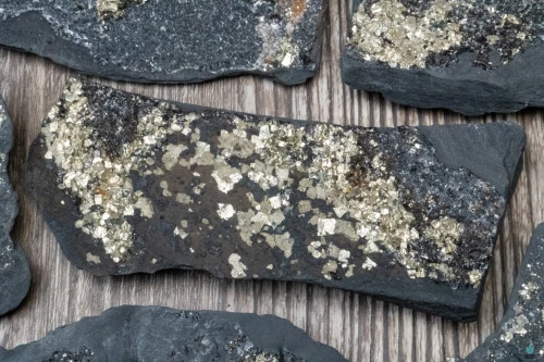 Pyrite on Shungite