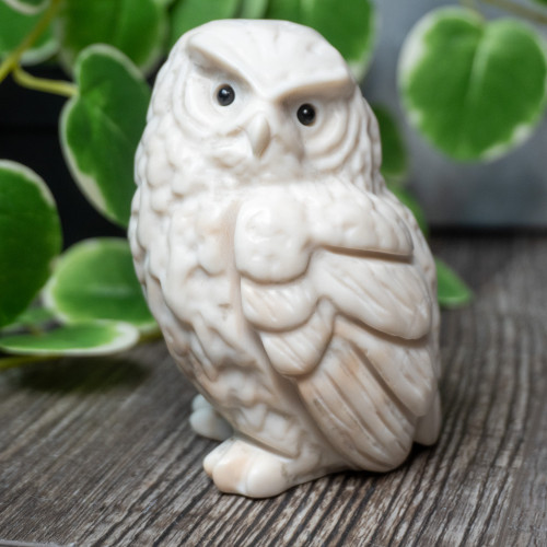 White Jade Large Owl